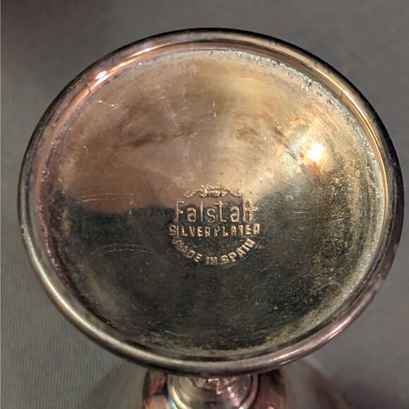 4 Vintage Silver Plated Cordial Dessert Wine Twisted Stem Goblets Falstaff Spain - Picture 8 of 8